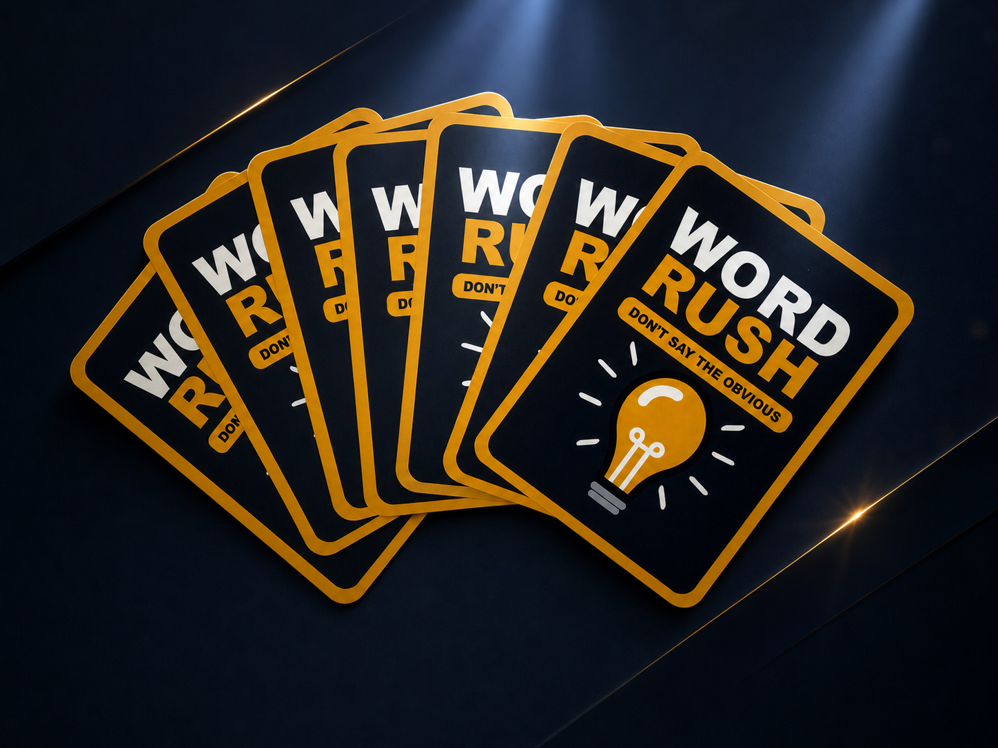 Word Rush cards fanned out
